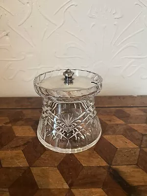 Buy Vintage Cut Glass Crystal Preserve Marmalade Jam Honey Jar Metal Lidded Pot • 12£