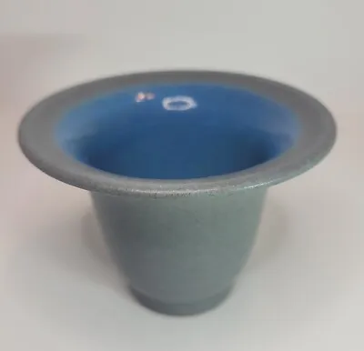 Buy Vtg Marblehead Art Pottery Vase 2 Tone    Blue Grey Flared Open Design  2 5/8  • 250.42£