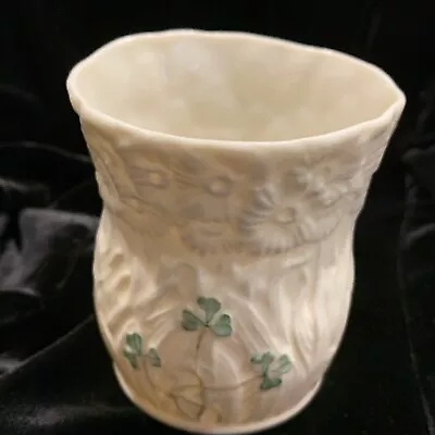 Buy Vtg Belleek Millennium Porcelain Ireland Shamrock Flowers Floral 3D Votive 2000 • 18.25£