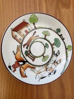 Buy Coalport / Crown Staffordshire Hunting Scene Trinket Dish Circular 10cm Diameter • 0.99£