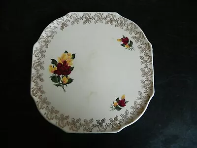 Buy Vintage  LORD NELSON POTTERY Plate White Red & Yellow Roses England 6-65 3373 • 18.85£