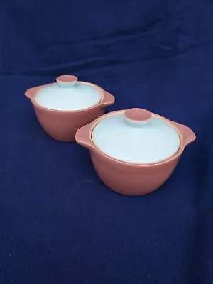 Buy Langley Lucerne Lidded Soup Bowls With Classic Mocha Exterior, Sky Blue Interior • 8£