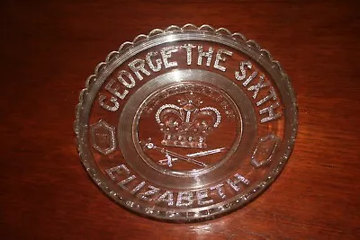 Buy Moulded Glass Commemorative Plate -george The Sixth • 10£