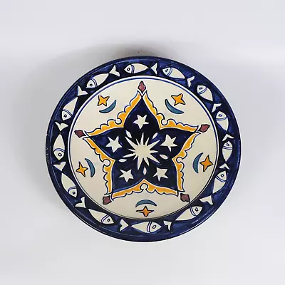 Buy Antique Moroccan Pottery Plate - Safi Hand Painted Pottery Bow Big Wall Plate 40 • 69.99£