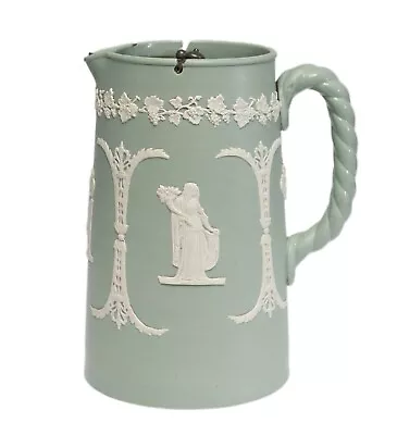 Buy Antique Dudson Victorian Pale Green Stoneware Jug With Toft's Patent Lid C1880 • 17.99£