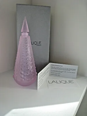Buy Lalique “Pearle” Retired France Crystal Large Pink Perfume Bottle MIB (1133500) • 414.65£