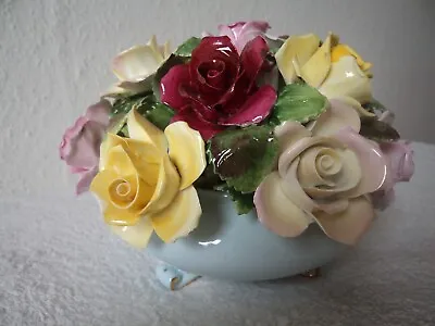 Buy Vintage 50s Royal Adderley Floral Bone China Large Footed Bowl Of 17 China Roses • 24.99£