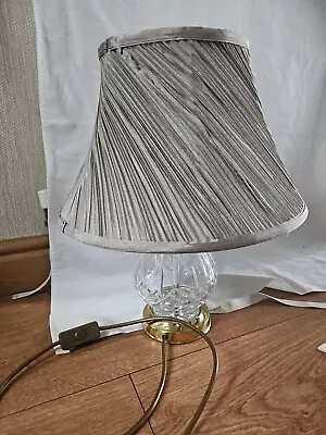Buy Tyrone Crystal Cut Glass 17'' Working Table Lamp With Pleated & Lined Shade • 45£