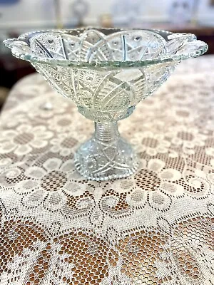 Buy Vintage McKee Glass THE CONCORD Clear Punch Bowl And Stand 12in Wide 10in Tall • 99.62£