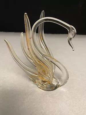 Buy Vintage Hand Blown Art Glass Crystal Swan • 20.87£