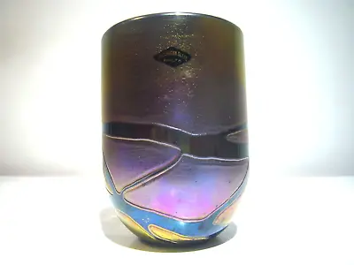 Buy Phoenician Glass Malta Modernist Iridescent Lustre Art Glass Vase • 30£