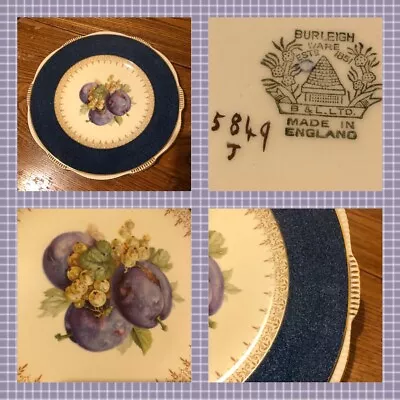 Buy Antique Burleigh Ware Dinner Plate Ornate Plum Design 5849 Fine Gold Detail • 35£