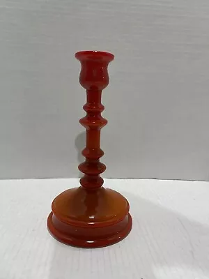 Buy Vintage Northwood Chinese Coral Opaque Color Candlestick • 34.63£