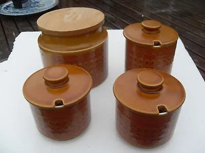 Buy Vintage Hornsea Saffron Ceramic Storage Jars/ Pots X4 With Lids Preserve Pots • 19.99£