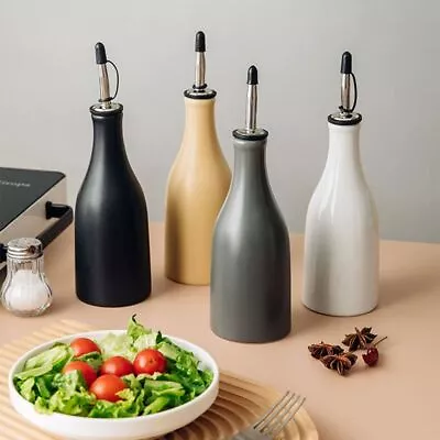 Buy Ceramic Olive Oil Dispenser Bottle Opaque Oil Cruet Leak-proof Vinegar Container • 11.60£