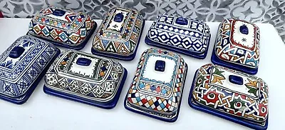 Buy HAND PAINTED CERAMIC BUTTER DISH * FES POTTERY* Many Designs MULTI COLOURS • 14.99£
