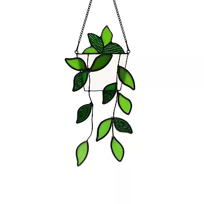 Buy Green Plant Stained Glass Suncatcher For Window,Artificial Green Fake Plants ... • 72.10£