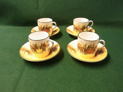 Buy Royal Doulton (England) Coaching Days Series Ware,4 X  Coffee Cups And Saucers • 14.99£