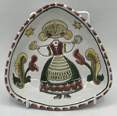Buy Vintage Norwegian Bowl Hand Painted Limited Edition Lady In Traditional Costume • 20£