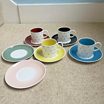 Buy Susie Cooper Starburst Harlequin Coffee Cup And Saucer Set + Extra Saucers • 29.99£