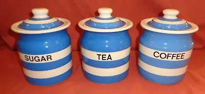 Buy T G Green Cornishware Pottery Cloverleaf Blue White Coffee Sugar Tea Storage Jar • 89.99£