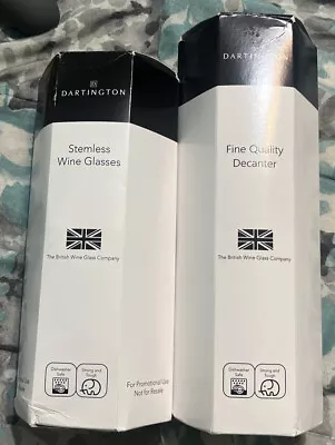 Buy Dartington England Crystal Wine Decanter Vase 12  750 &  2 Stemless Glasses New • 56.89£