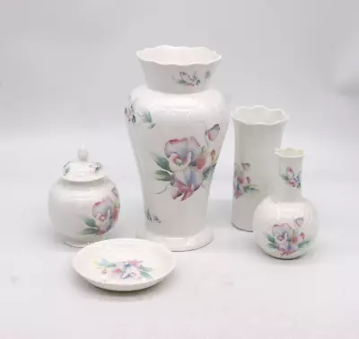 Buy AYNSLEY  Little Sweetheart  Bundle X 5 Vases, Ginger Gray, Trinket Plate • 4.99£