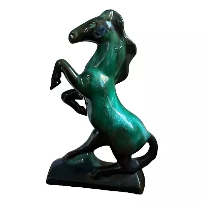 Buy Vintage MCM Midcentury Blue Mountain Pottery Large Green Horse Figurine 14 In • 53.74£