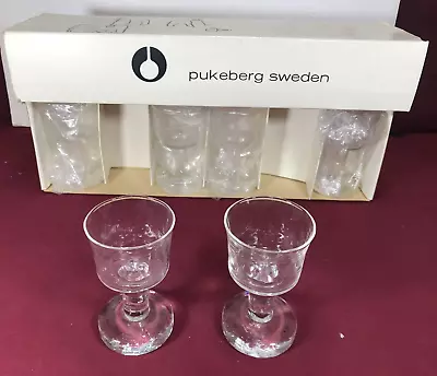 Buy NEW Vintage Box Of 6 Pukeberg Sweden 1970's Rustica Shot Drink Glasses • 56.89£