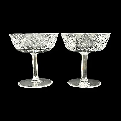Buy Waterford Crystal Alana Pattern Cut Cross Hatch Champagne/Tall Sherbet SET OF 2 • 29.12£