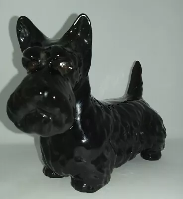 Buy Large 7  Long Vintage Black Gloss Beswick Scottie Terrier Dog  • 12£