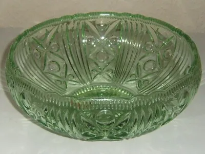 Buy Large Art Deco Green Glass Organic / Geometric Fruit Bowl   ( Maker Unknown ) • 9.99£