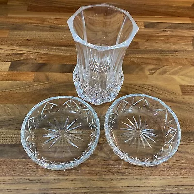 Buy Cut Glass - Two Thomas Webb Shallow Round Dishes Plus Vase • 15£