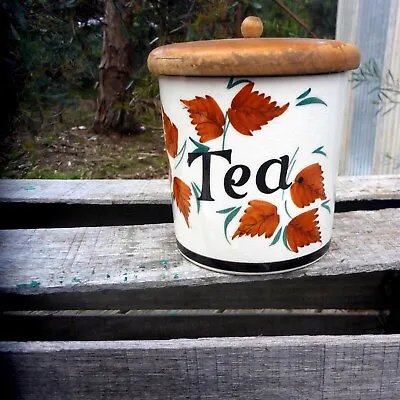 Buy Retro Toni Raymond Pottery  England  Tea  Ceramic  12cm Diameter Timber Lid  • 7.54£
