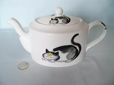 Buy English Fine Bone China Large Oval Shaped Teapot-Cartoon Cat Designs • 14.99£
