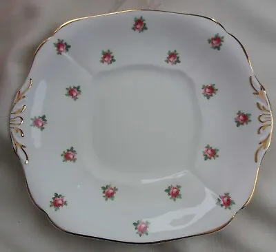 Buy Vintage Royal Adderley  Bone China Cake Plate Rose Bud Pattern • 8.95£