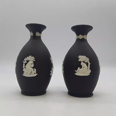 Buy Wedgwood Black Jasperware Bud Vase X2 (#H1/14) • 12.99£