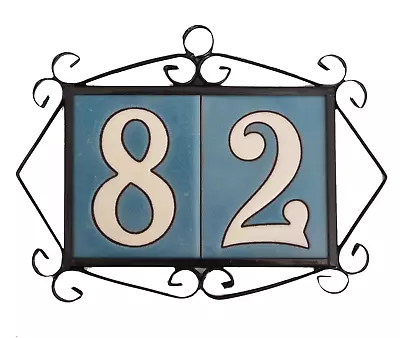 Buy 10 X 7.5cm Costa Spanish Hand-painted Ceramic Blue & White Numbers Tiles • 21.53£