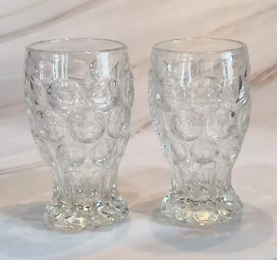 Buy Pair Of Antique Depression Era Heisey Whirlpool Clear Faceted Juice Glasses-EXC • 14.17£