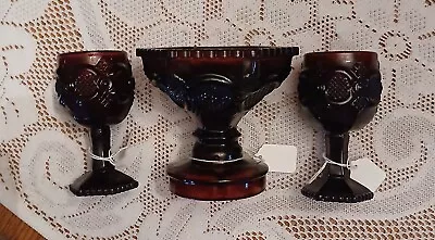 Buy Vintage 3 Piece Glassware Set Avon Ryby Red 1876 Cape Cod Coll. Lot5 • 23.71£