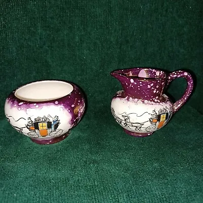 Buy Vintage Gray's Pottery Lustre Ware Mini Pitcher And Sugar Bowl 1940's-1950's • 9.46£