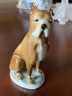 Buy Hand Painted Zsolnay Hungary Pecs Porcelain Boxer Dog Paperweight Figurine • 33.18£