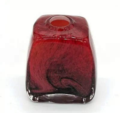 Buy Handmade Studio Art Glass Bud Vase Red Encased 3  • 11.33£