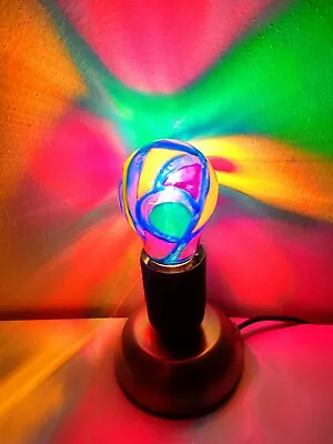 Buy Stained Glass Rainbow Light Bulbs Handmade Home Decor Sensory Kids Disco Party ♡ • 15.20£
