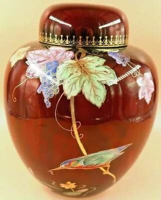 Buy Carlton Ware Rouge Royale Large Kingfisher & Vine Hand Painted Ginger Jar. 4391. • 175£