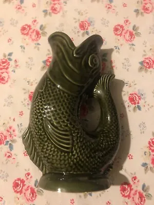 Buy Vintage Dartmouth Devon Pottery Fish Jug Vase Green Carp 9  / 23cms • 30£
