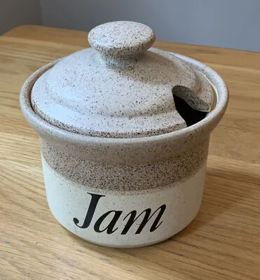 Buy John Hermansen Beige Stoneware Jam Pot With Lid. Excellent Condition. • 9£
