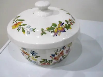Buy Aynsley Cottage Garden Fine China LIDDED Pot With Lid Butterfly Flowers • 7.99£