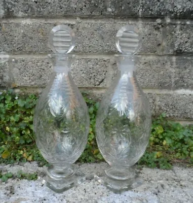 Buy Stunning Pair Of Georgian 19thc Antique Cut Glass Crystal Decanters  Square Foot • 175£