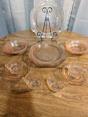 Buy 14-Piece Vintage Indiana Glass Pink Recollection Dinnerware (Missing 2 Saucers) • 140.11£